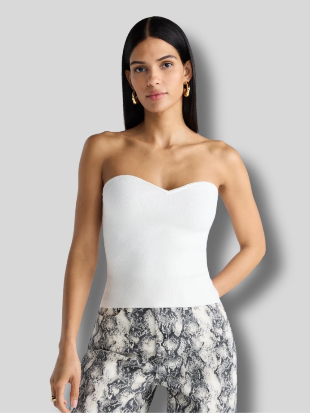 Strapless Sweetheart White Tank Top